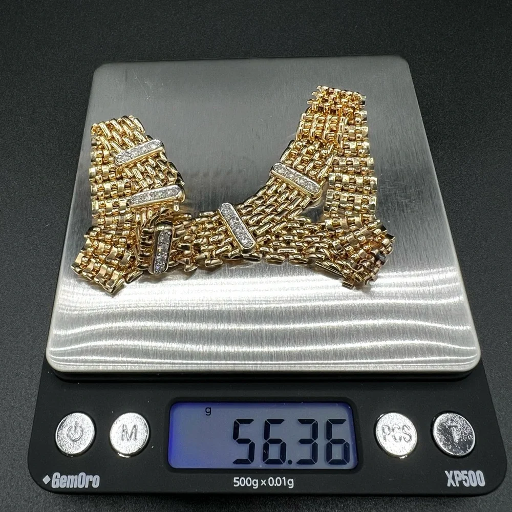 Natural 1.10 carat Diamond 14K Necklace 56.36 g solid yellow gold. 15”. - Picture 9 of 11